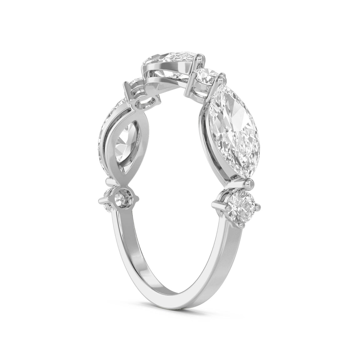 Marquise Harmony Diamond Ring (Silver)