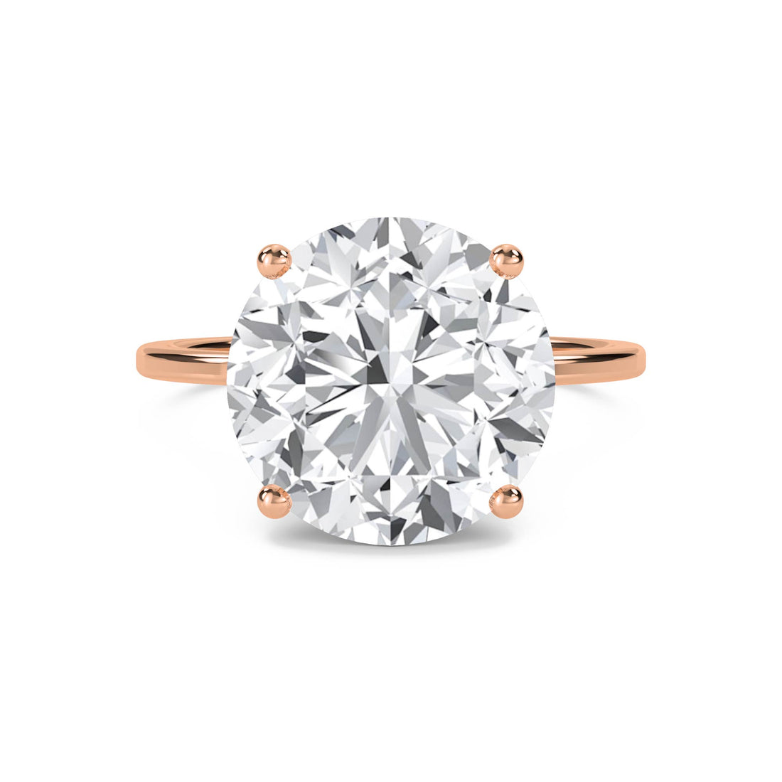 Round Lab Grown Diamond Solitaire Ring, Classic Band