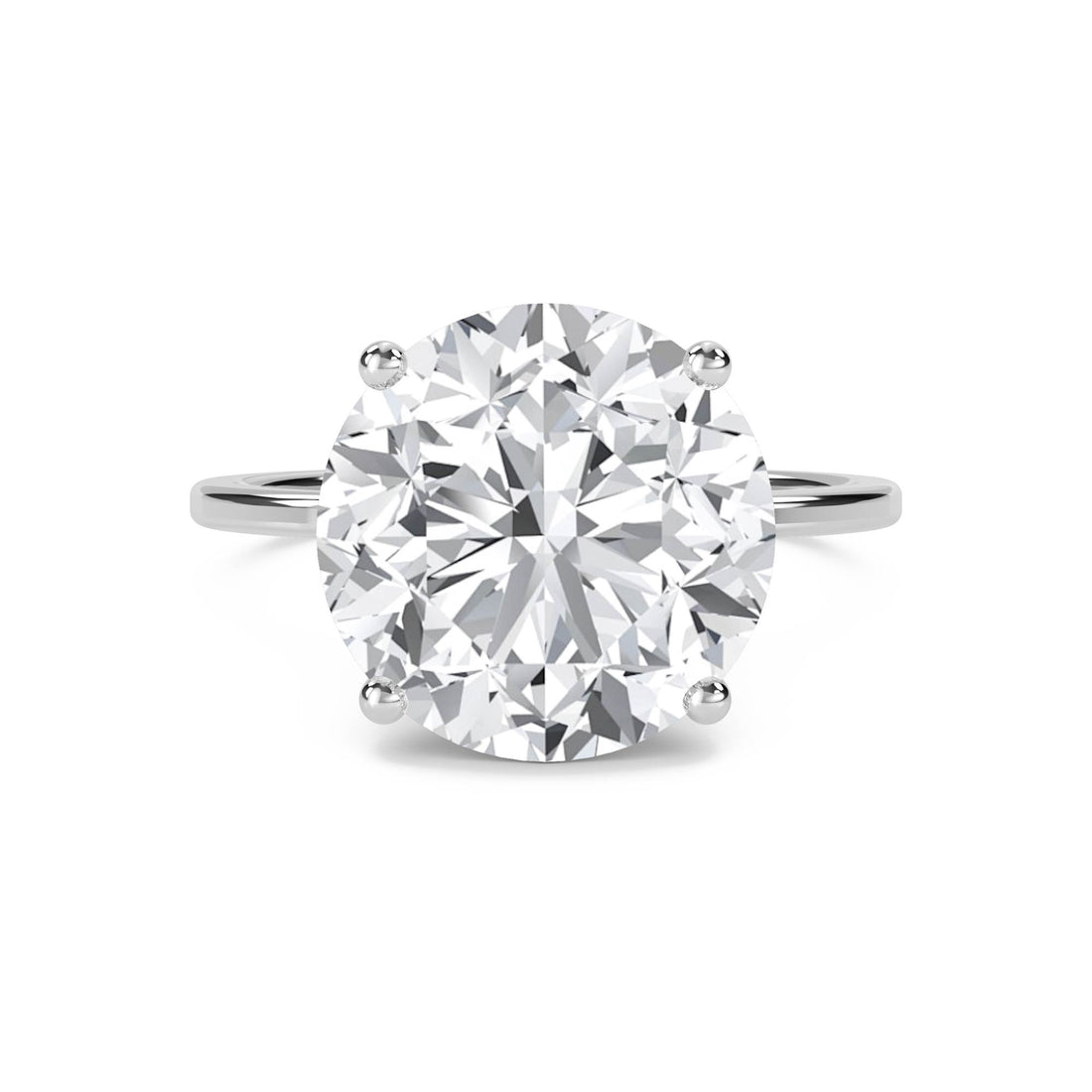 Round Lab Grown Diamond Solitaire Ring, Classic Band