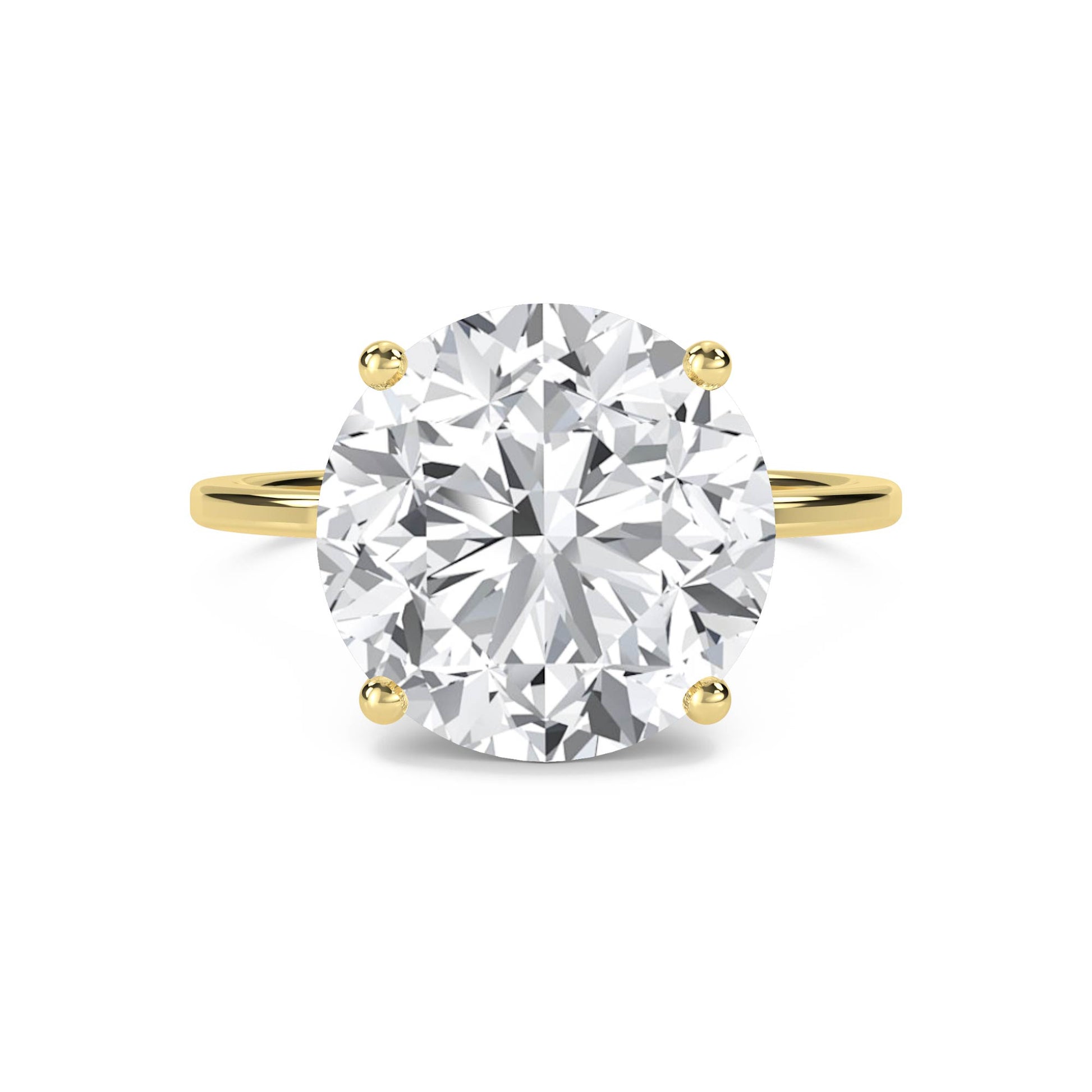 Round Lab Grown Diamond Solitaire Ring, Classic Band - image 1