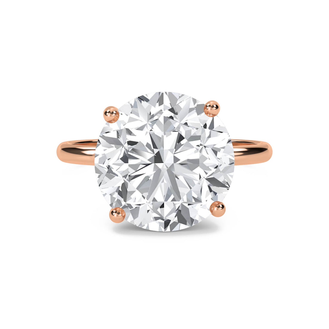 Round Lab Grown Diamond Solitaire Ring, Classic Four-Prong