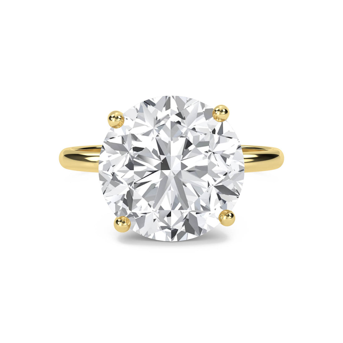 Round Lab Grown Diamond Solitaire Ring, Classic Four-Prong - image 1