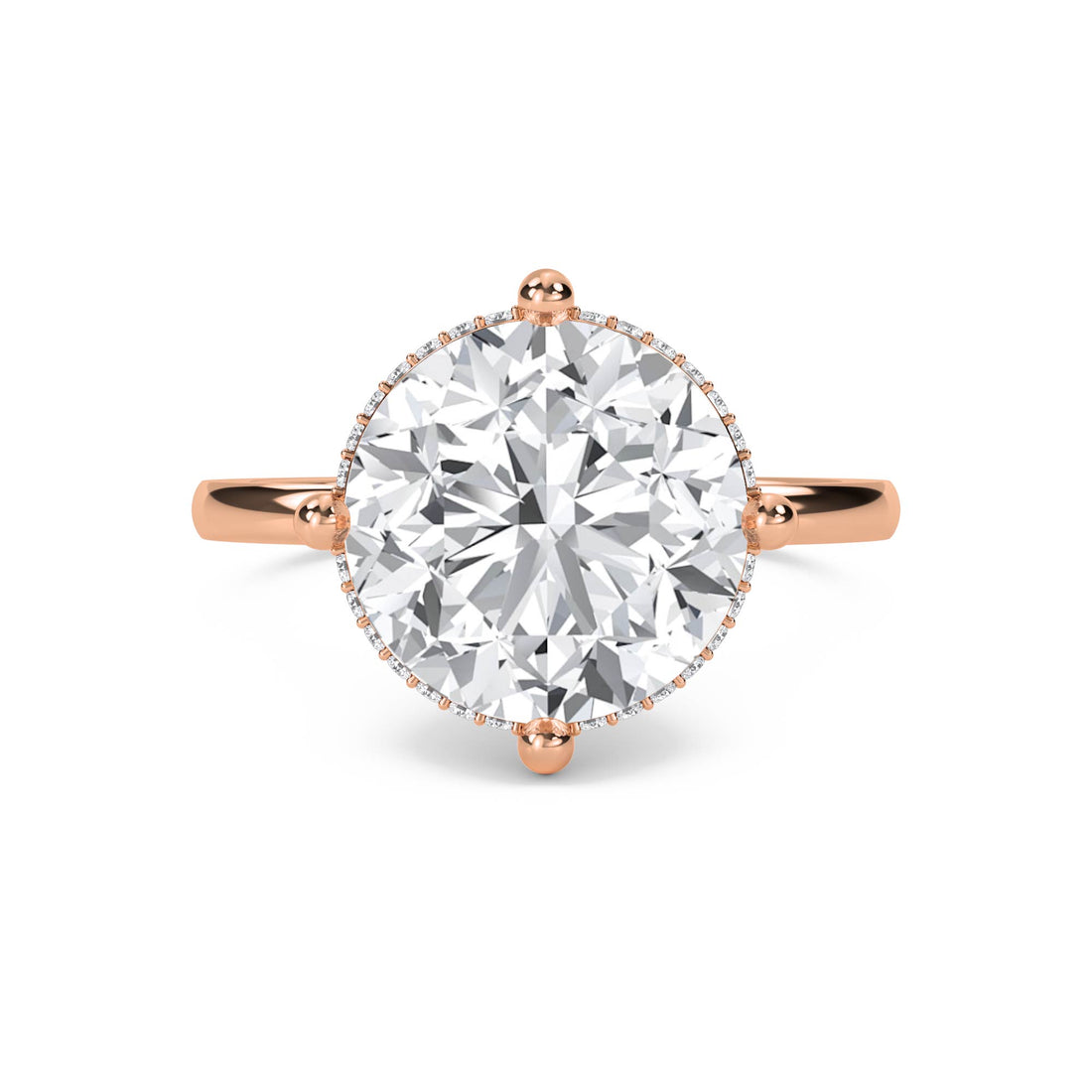 Round Lab Grown Diamond Ring with Hidden Halo