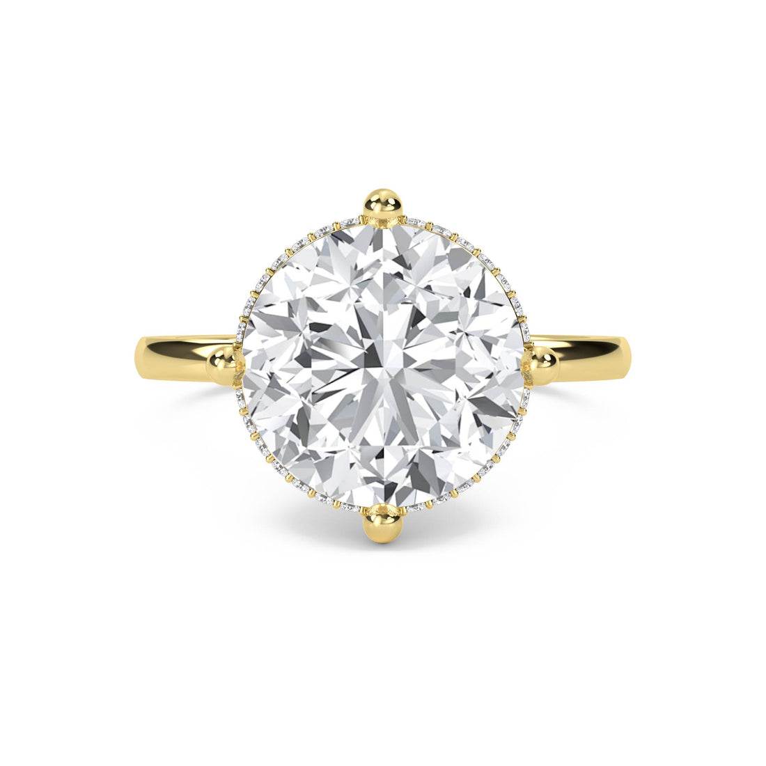 Round Lab Grown Diamond Ring with Hidden Halo - image 1