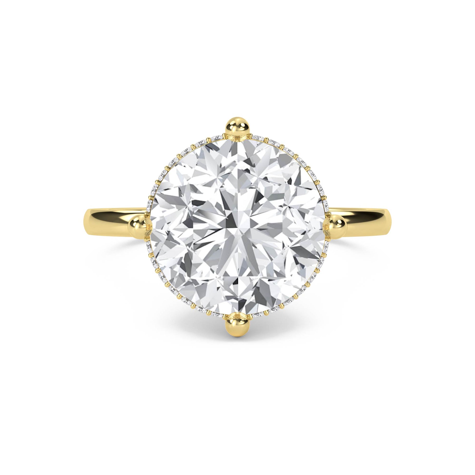 Round Lab Grown Diamond Ring with Hidden Halo - image 1