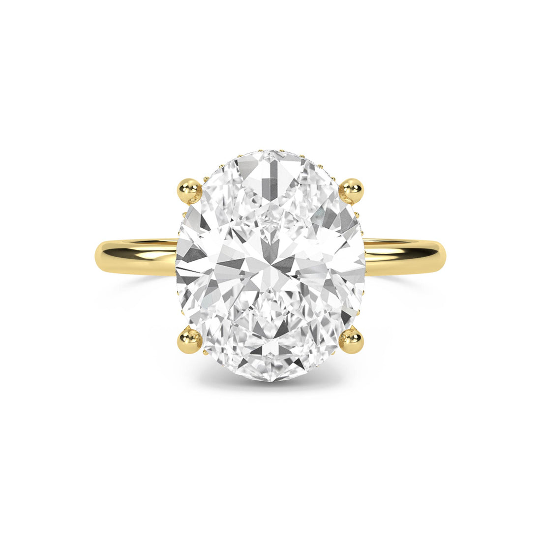 Oval Lab Grown Diamond Solitaire Ring, Classic Band - image 1