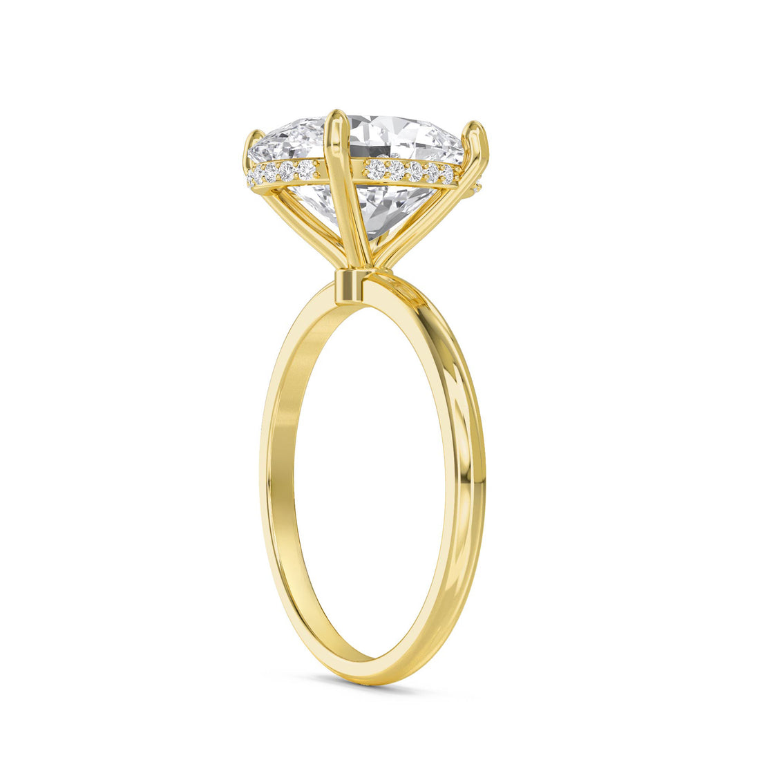 Oval Lab Grown Diamond Solitaire Ring, Classic Band