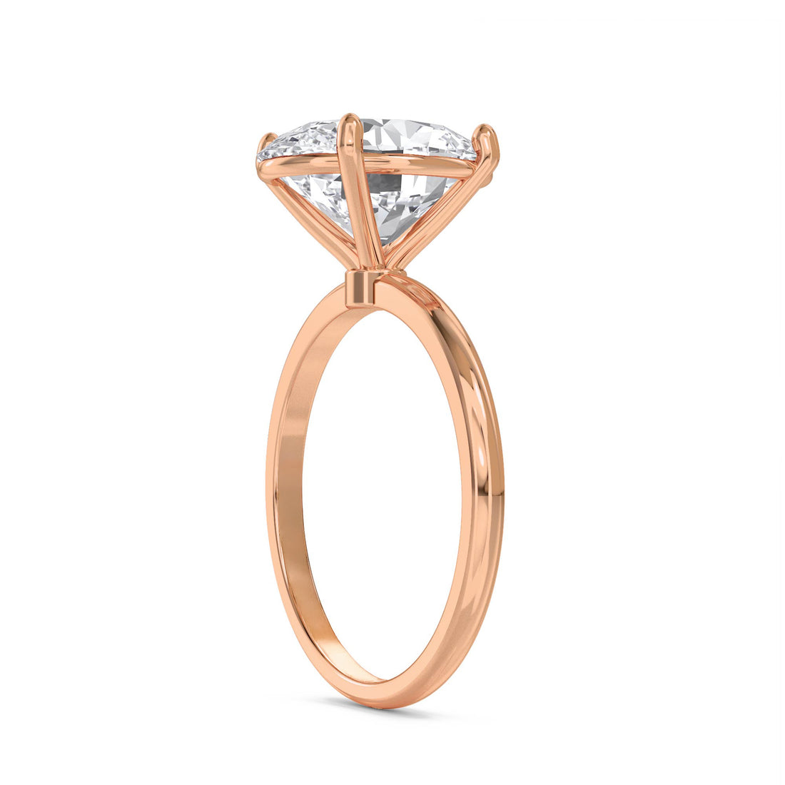 Oval Lab Grown Diamond Solitaire Ring, Thin Band