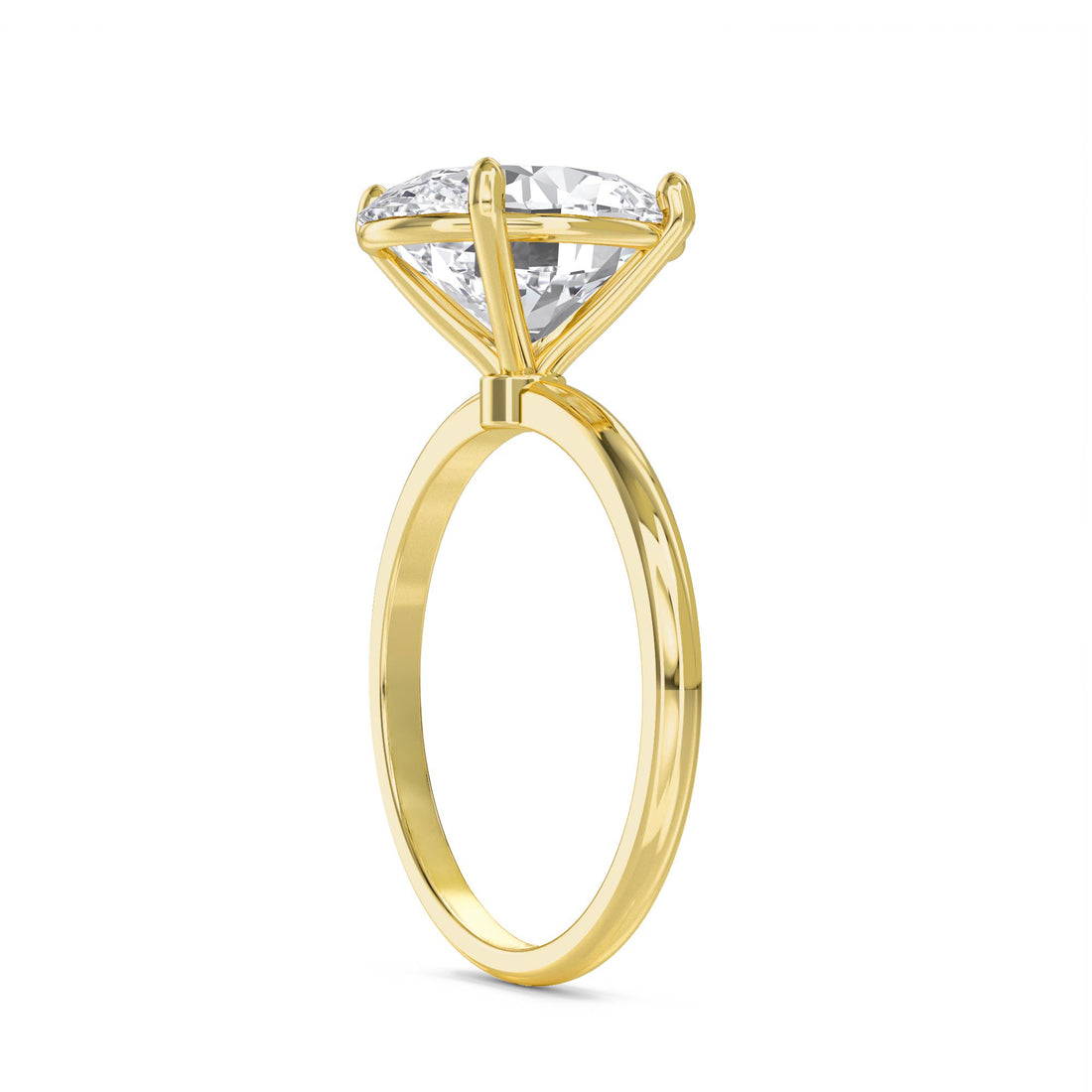 Oval Lab Grown Diamond Solitaire Ring, Thin Band