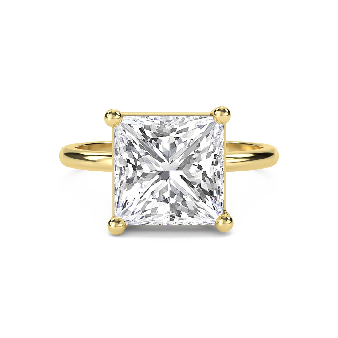 Princess Cut Lab Grown Diamond Solitaire Ring, Classic Band - image 1