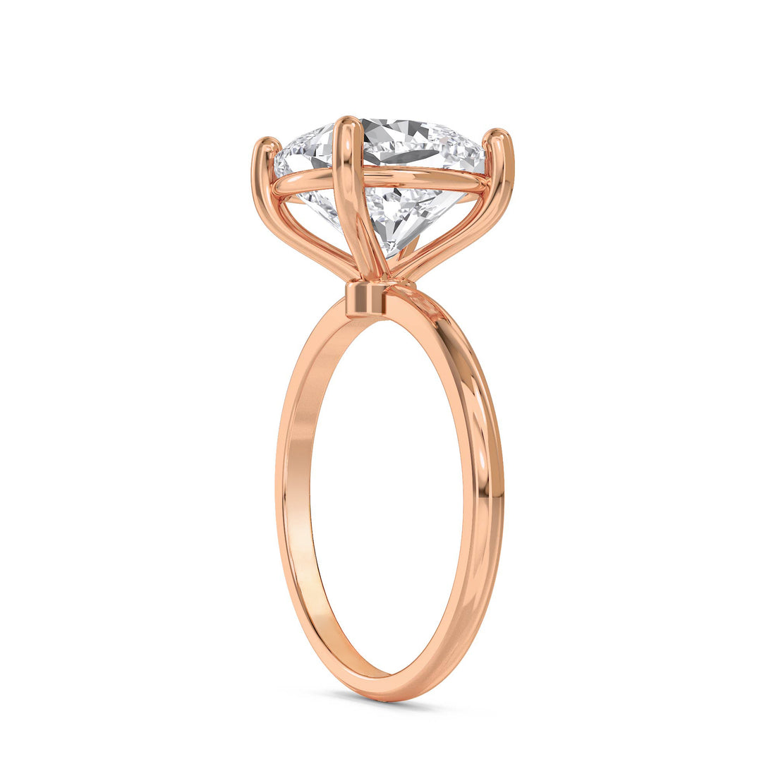 Cushion Cut Lab Grown Diamond Solitaire Ring, Classic Band