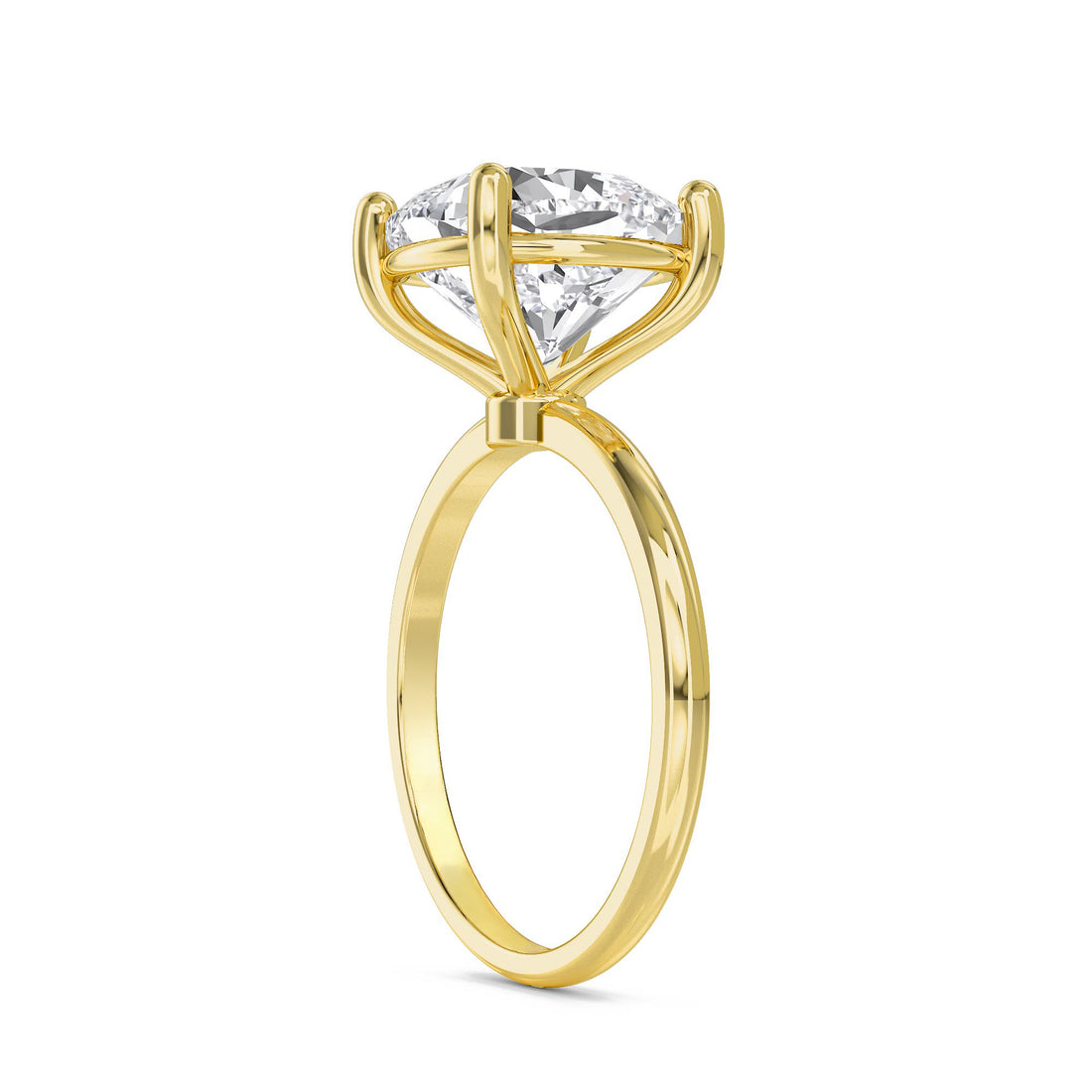 Cushion Cut Lab Grown Diamond Solitaire Ring, Classic Band