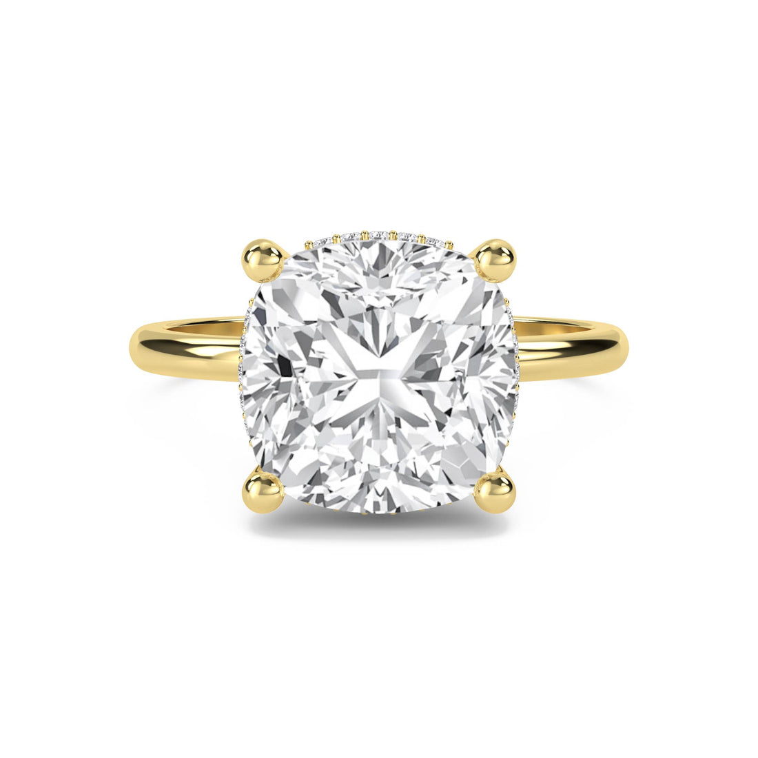 Cushion Cut Lab Grown Diamond Ring with Hidden Halo - image 1