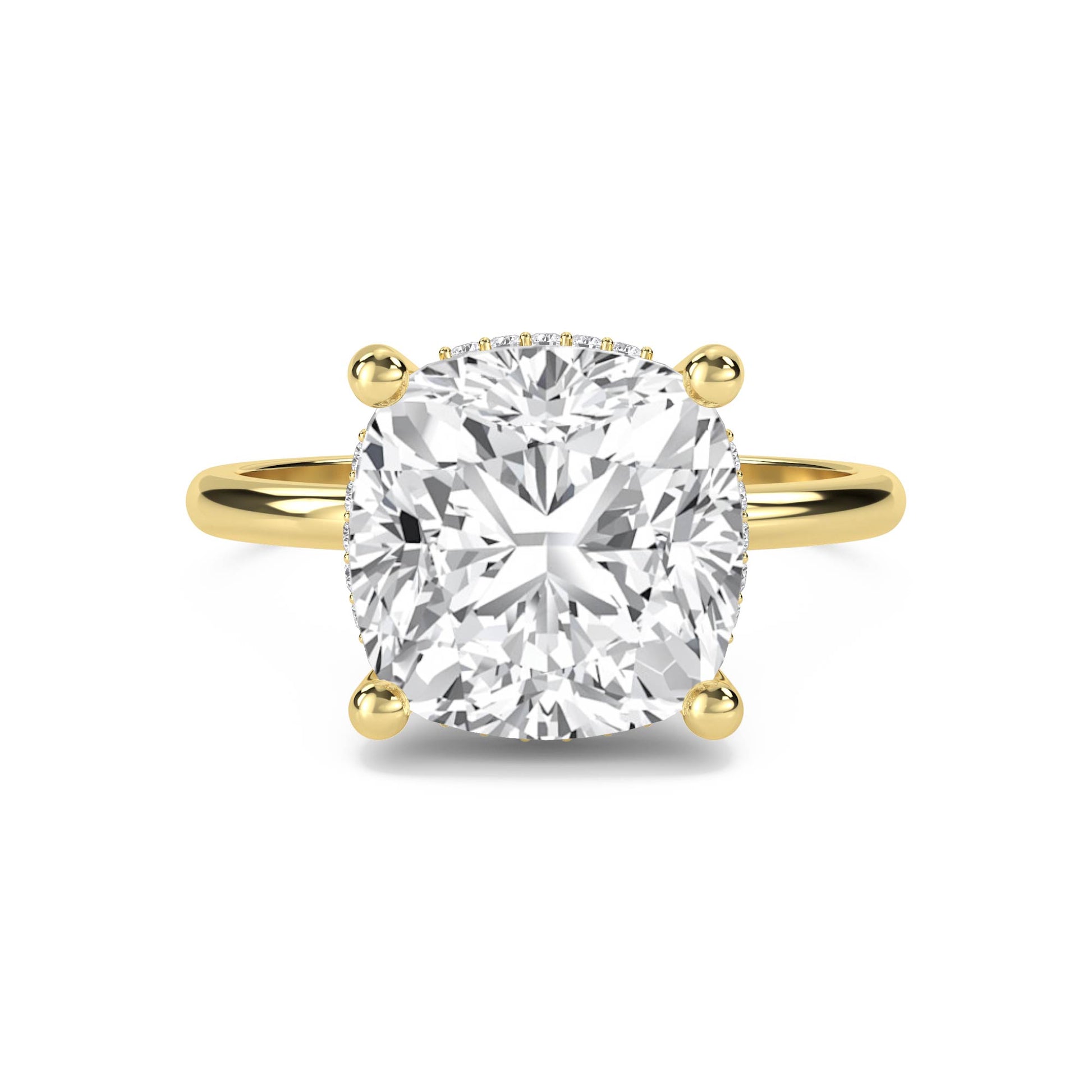Cushion Cut Lab Grown Diamond Ring with Hidden Halo - image 1