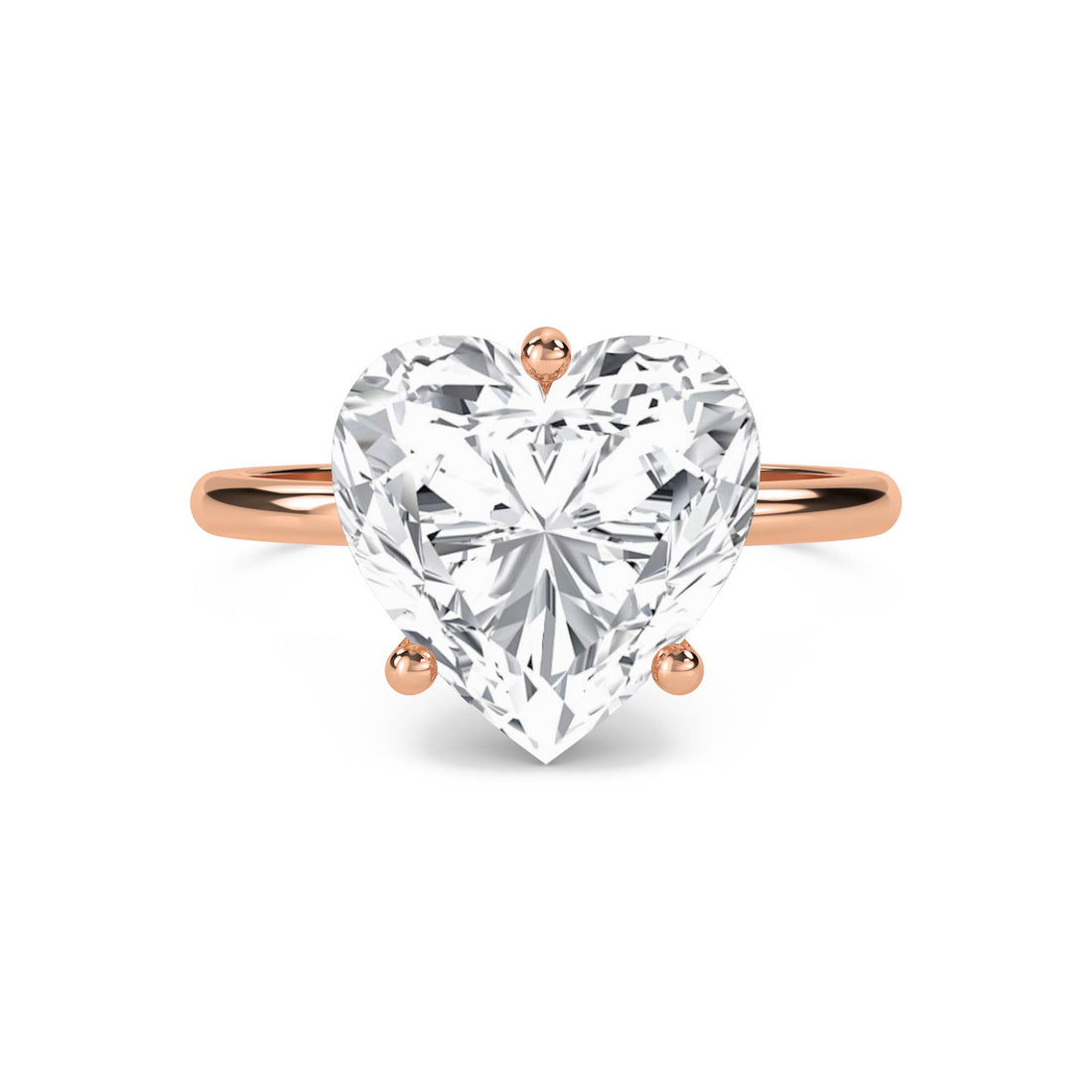 Heart Shaped Lab Grown Diamond Solitaire Ring, Classic Band