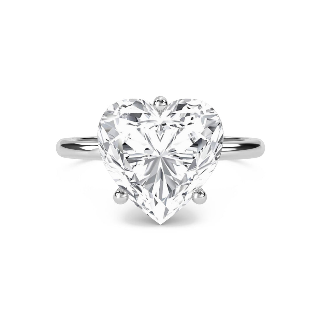 Heart Shaped Lab Grown Diamond Solitaire Ring, Classic Band