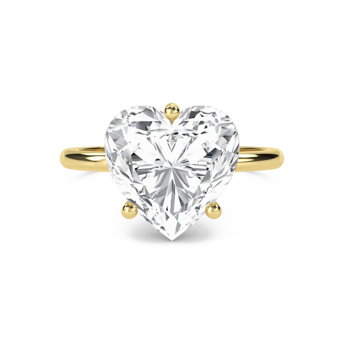 Heart Shaped Lab Grown Diamond Solitaire Ring, Classic Band - image 1
