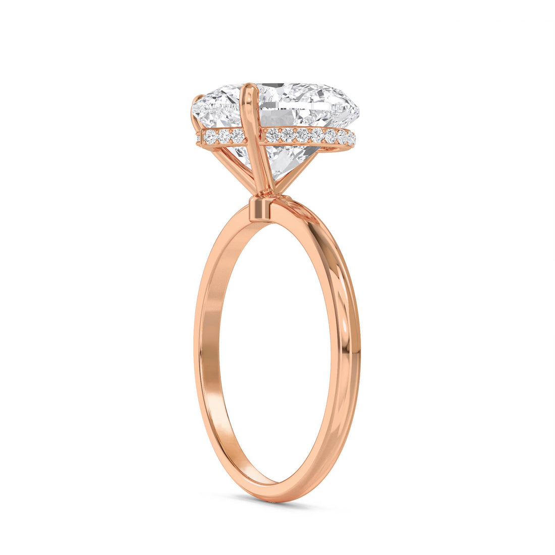 Heart Shaped Lab Grown Diamond Solitaire Ring, Classic Band