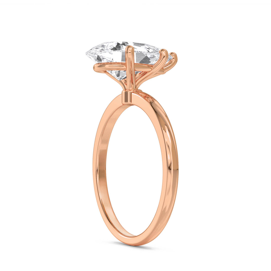 Pear Shaped Lab Grown Diamond Solitaire Ring, Classic Band