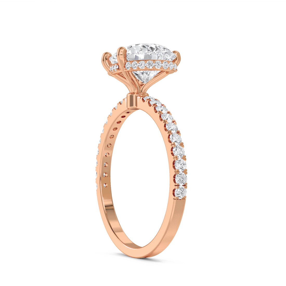Pear Shaped Lab Grown Diamond Ring with Diamond Accents
