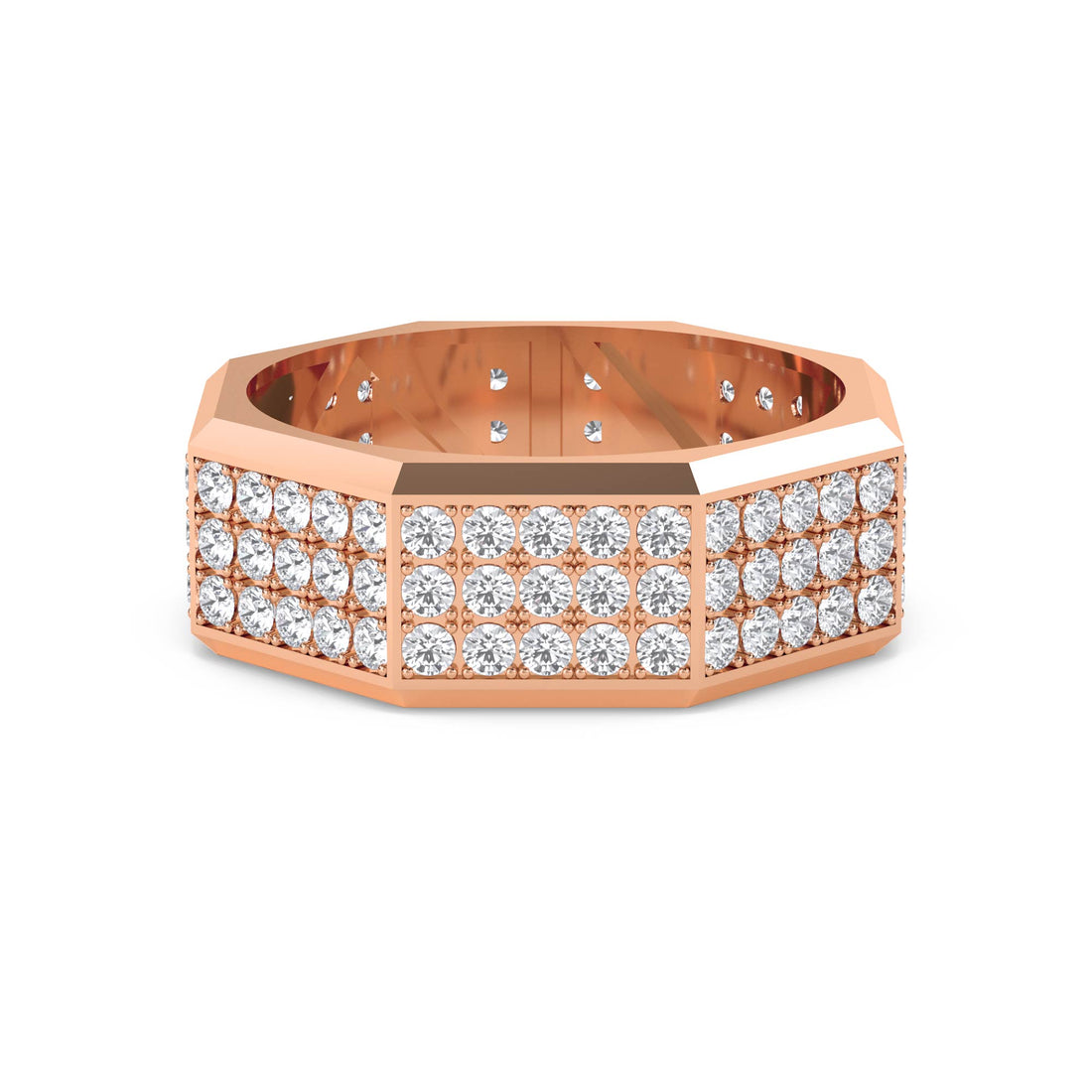 Octagon Pave Diamond Men's Ring