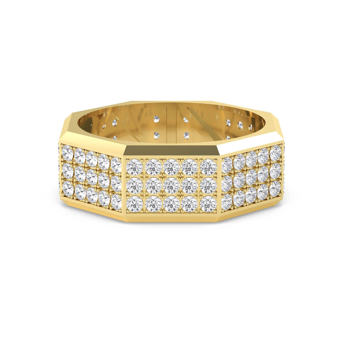 Octagon Pave Diamond Men's Ring