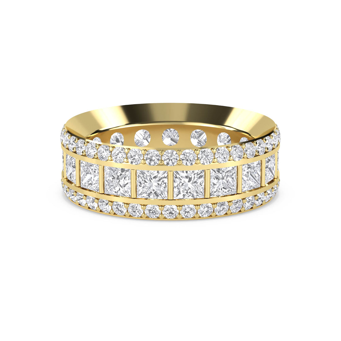 Triple Row Eternity Men's Ring