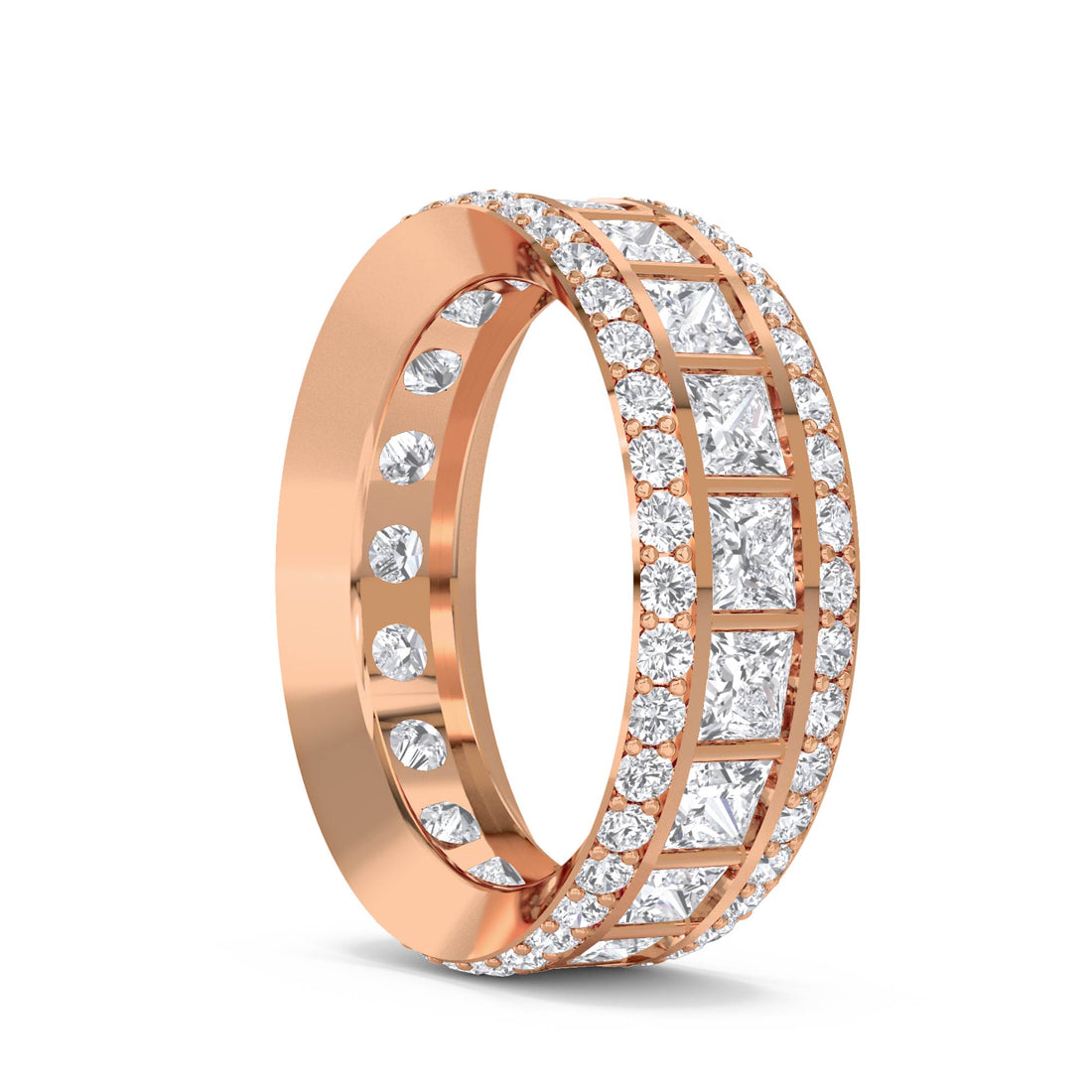 Triple Row Eternity Men's Ring