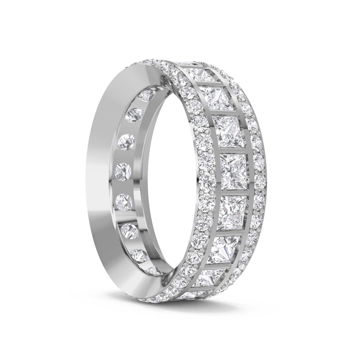 Triple Row Eternity Men's Ring (Silver)