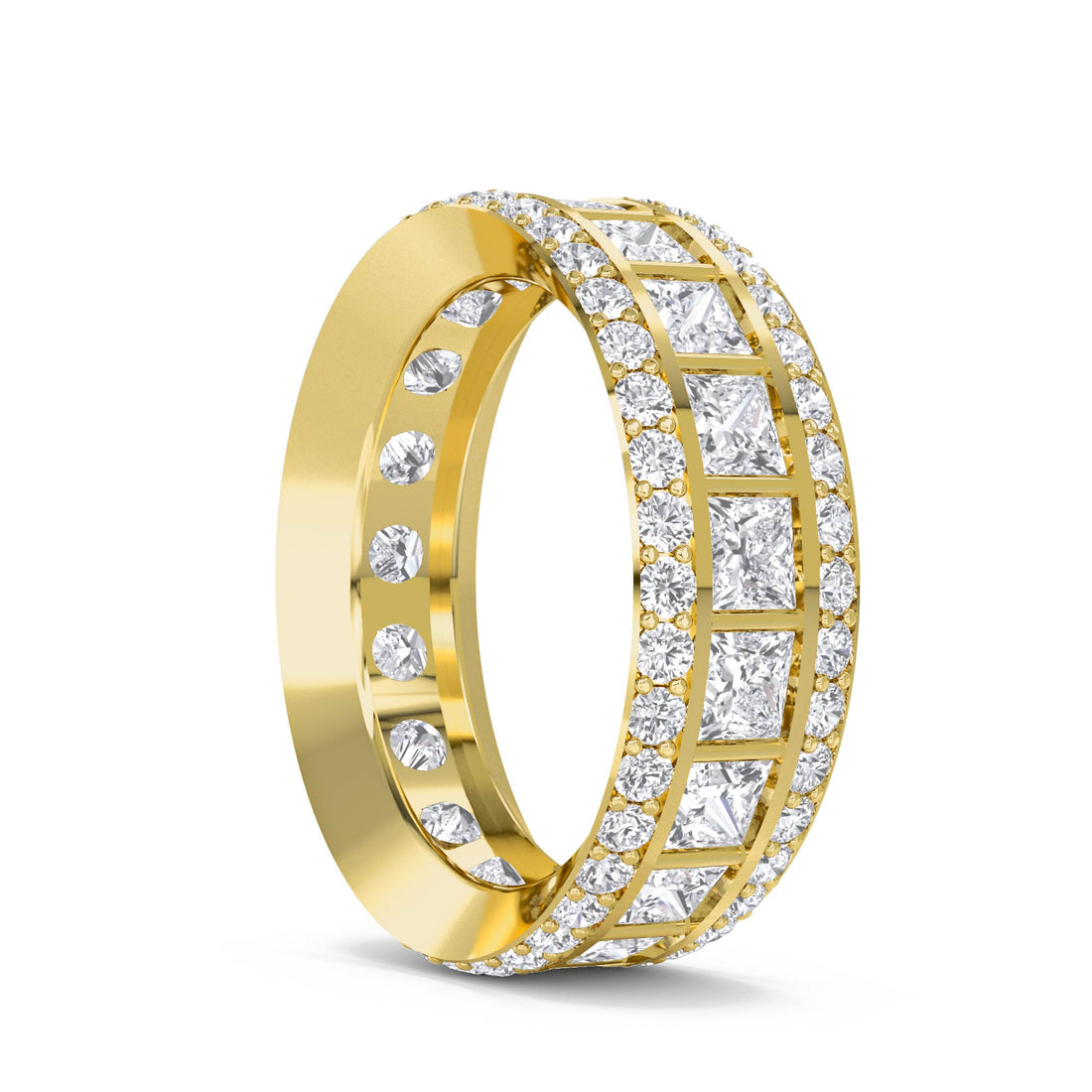 Triple Row Eternity Men's Ring