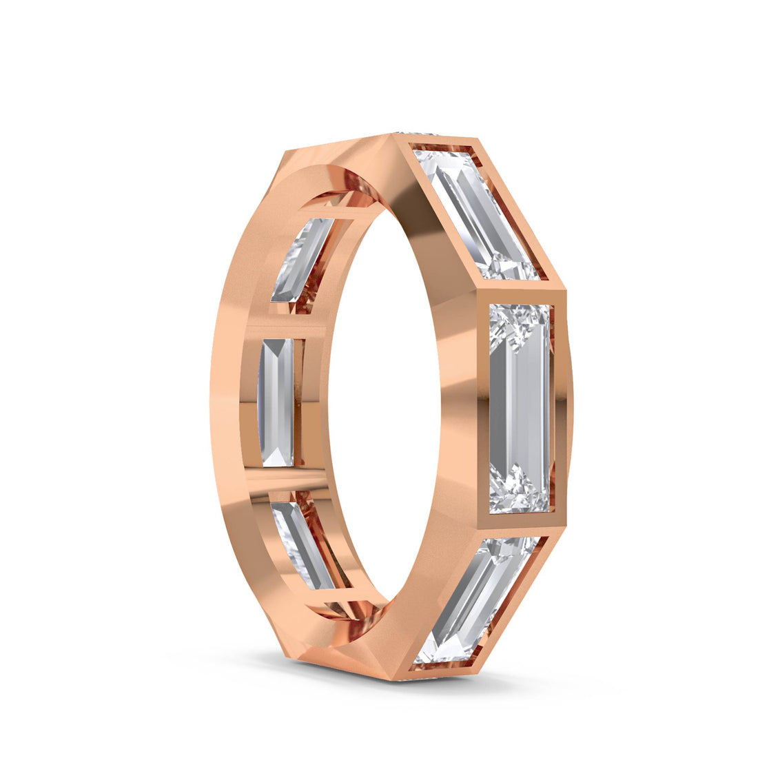 Baguette Octagon Men's Ring