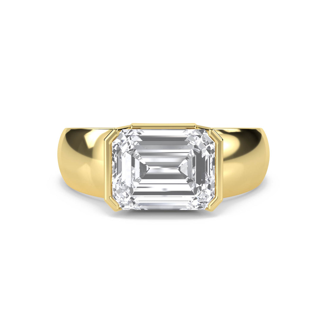 East-West Emerald Cut Men's Ring