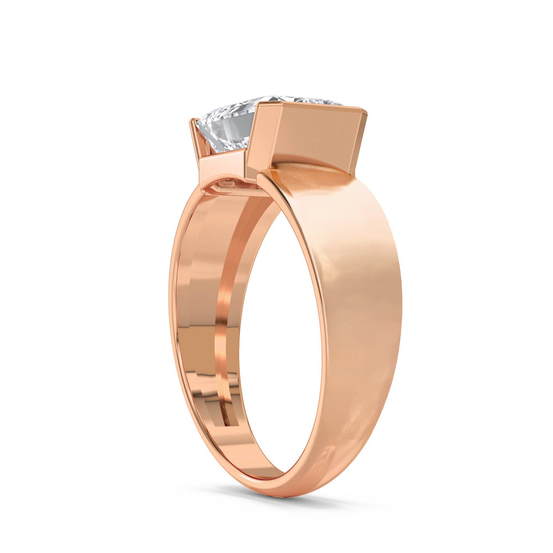 East-West Emerald Cut Men's Ring
