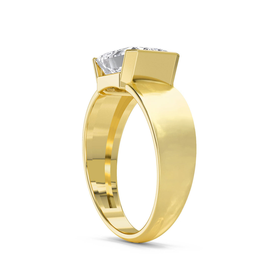 East-West Emerald Cut Men's Ring