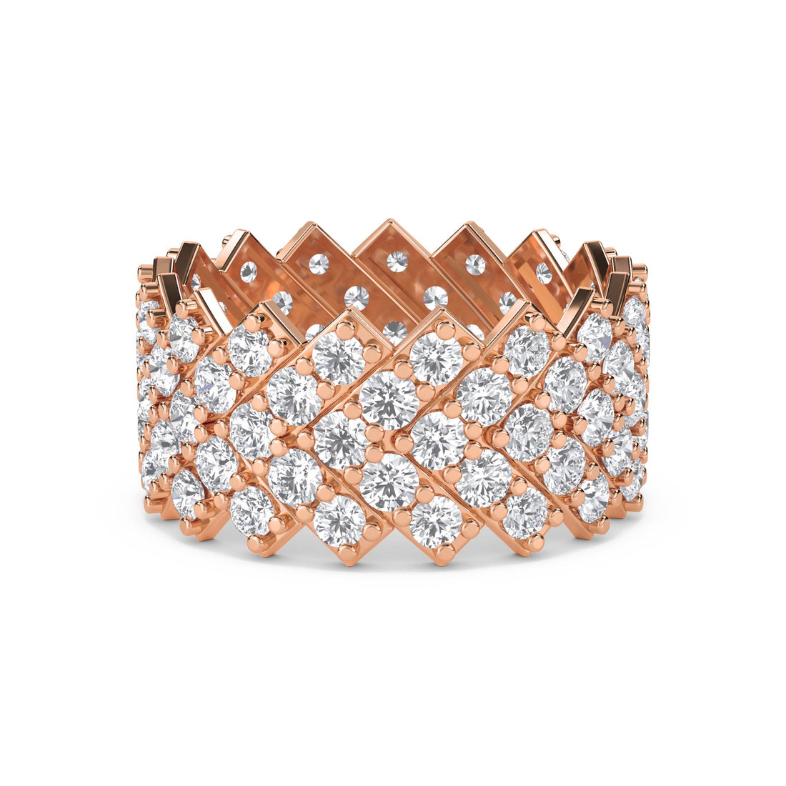 Zigzag Pave Wide Men's Band