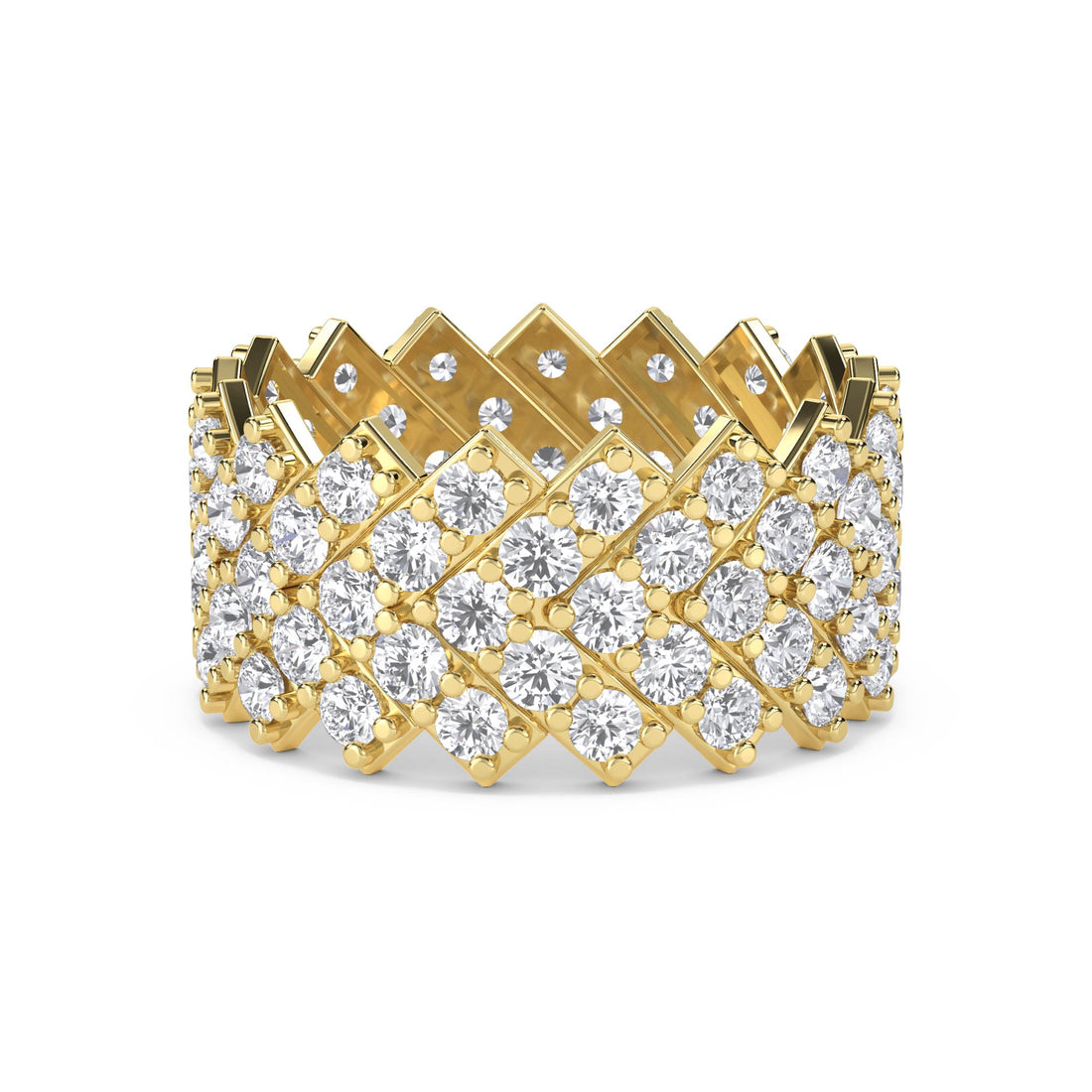 Zigzag Pave Wide Men's Band