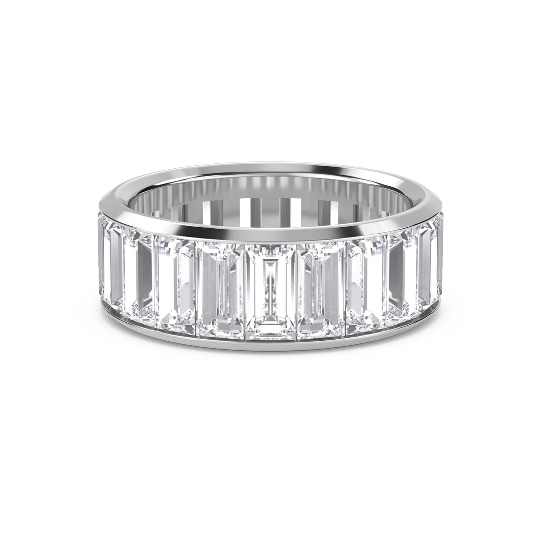 Baguette Eternity Men's Ring (Silver)