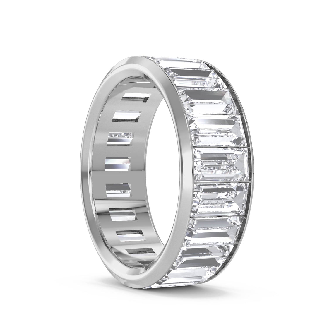 Baguette Eternity Men's Ring (Silver)