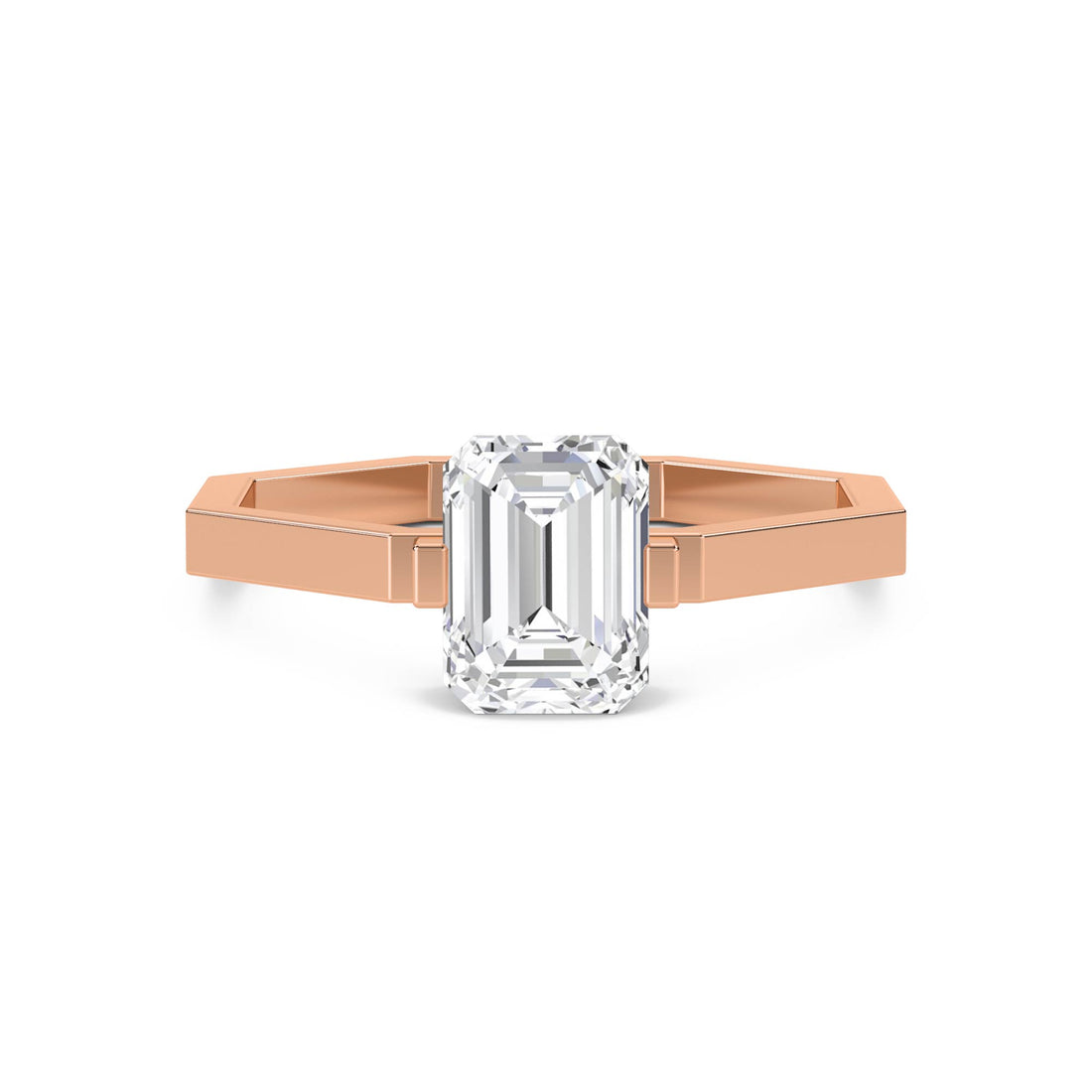 Emerald Cut Solitaire Men's Ring