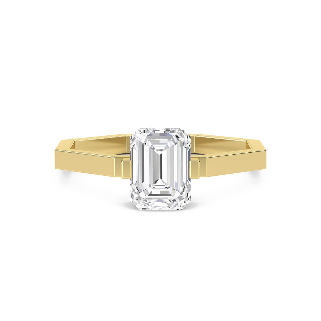 Emerald Cut Solitaire Men's Ring