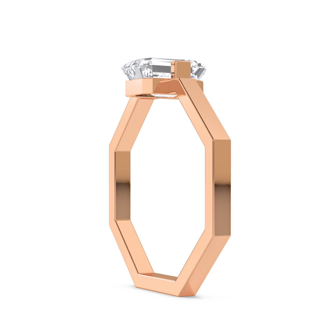 Emerald Cut Solitaire Men's Ring