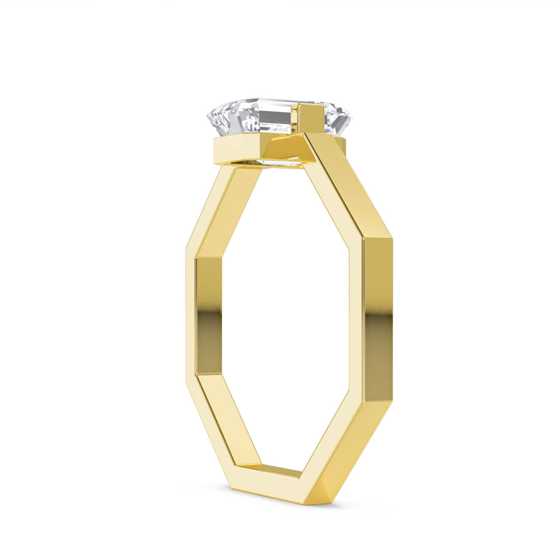 Emerald Cut Solitaire Men's Ring