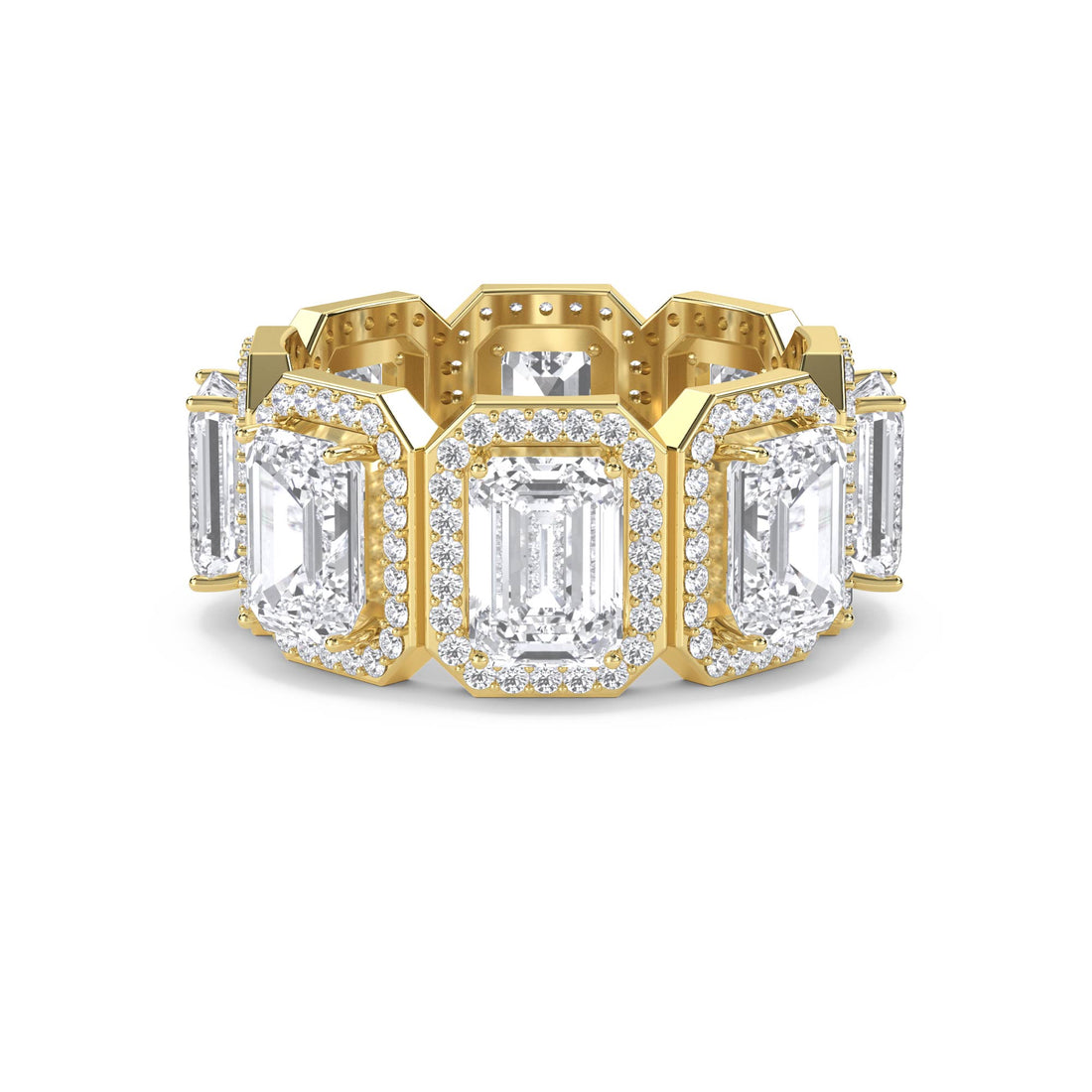 Emerald Halo Eternity Men's Ring