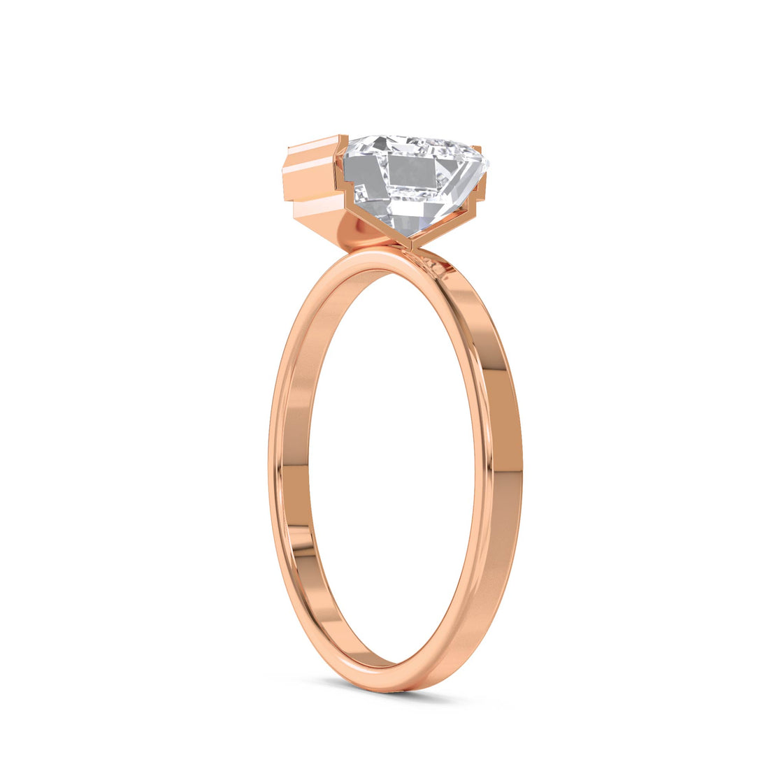 East-West Emerald Solitaire Men's Ring