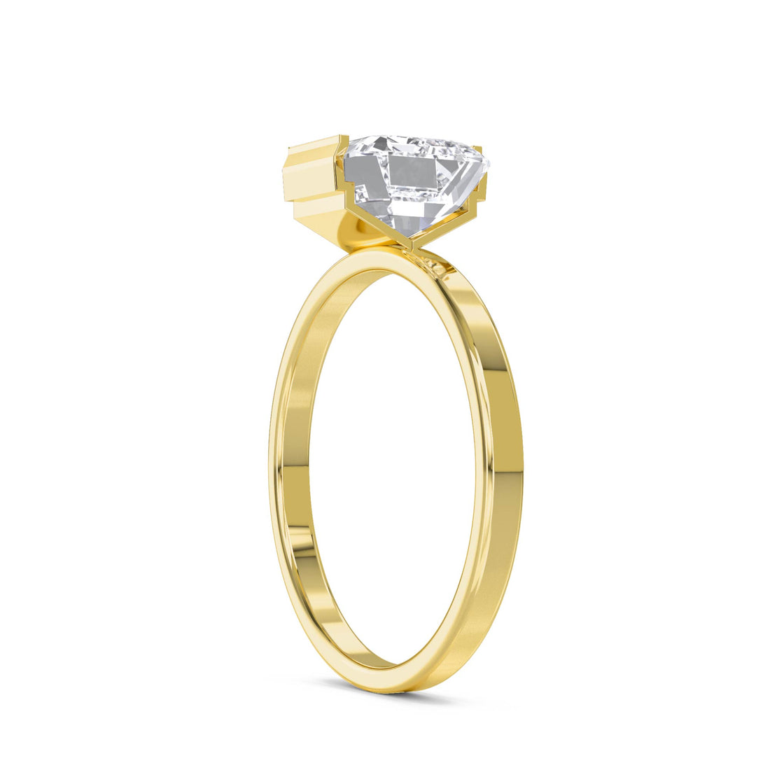 East-West Emerald Solitaire Men's Ring