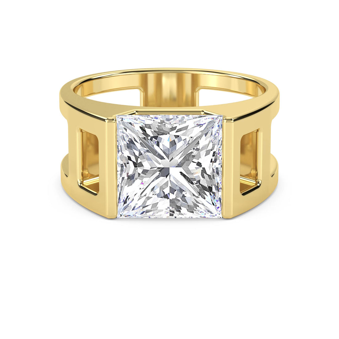 Princess Cut Open Shank Men's Ring