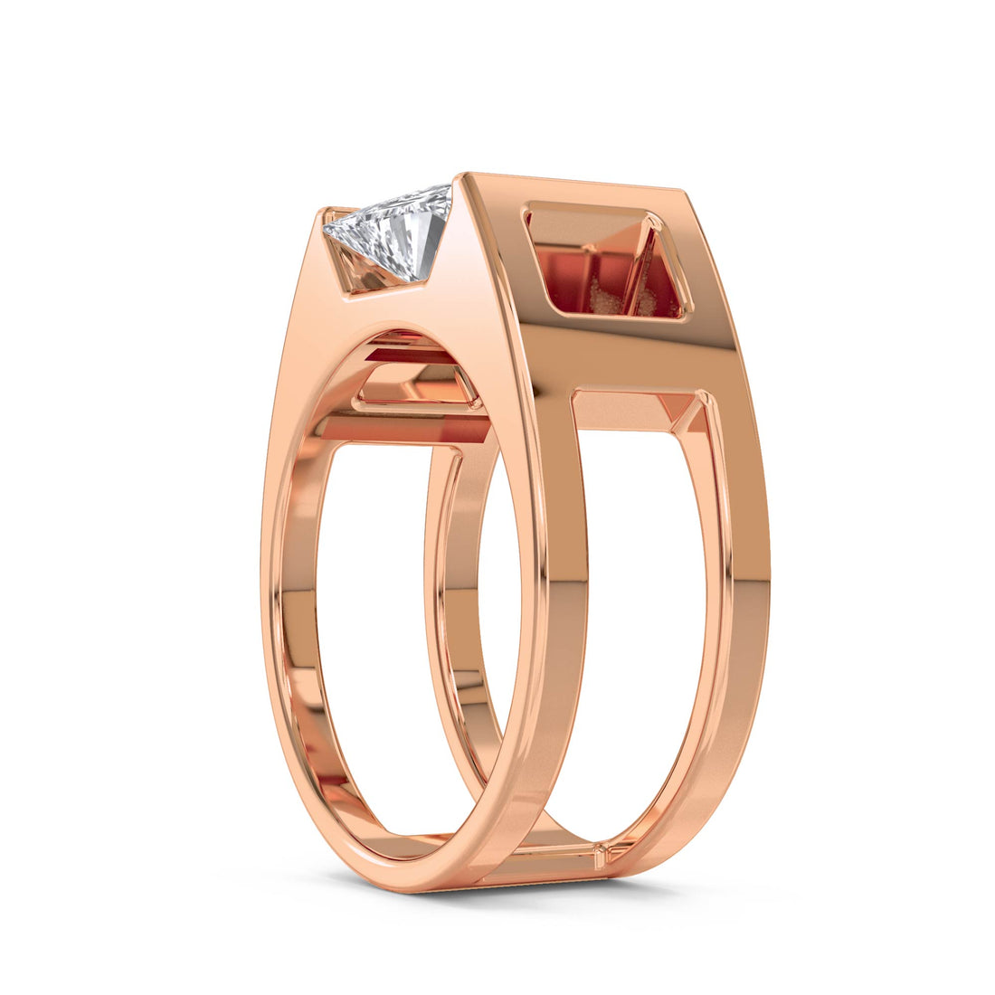 Princess Cut Open Shank Men's Ring