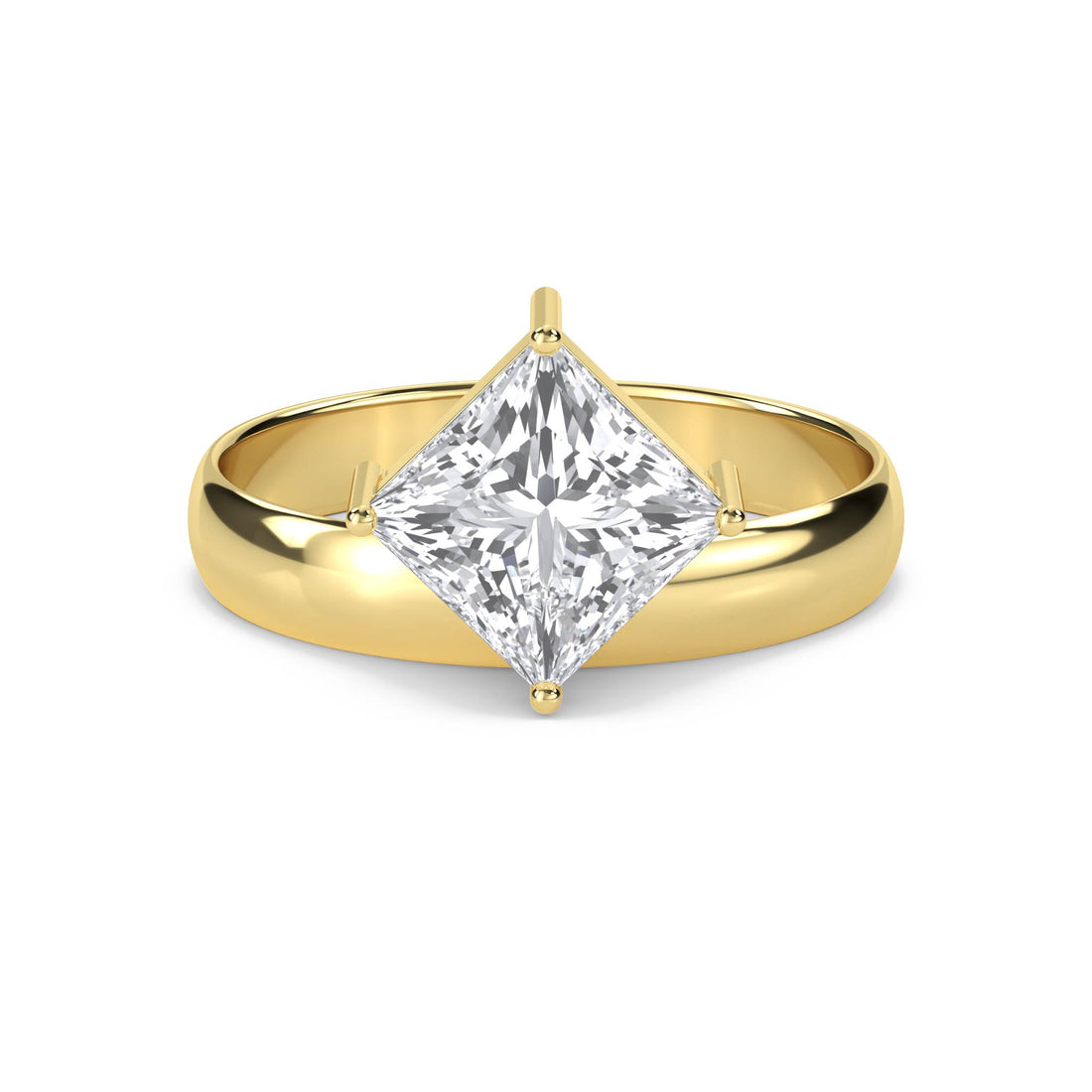 Kite Set Princess Solitaire Men's Ring