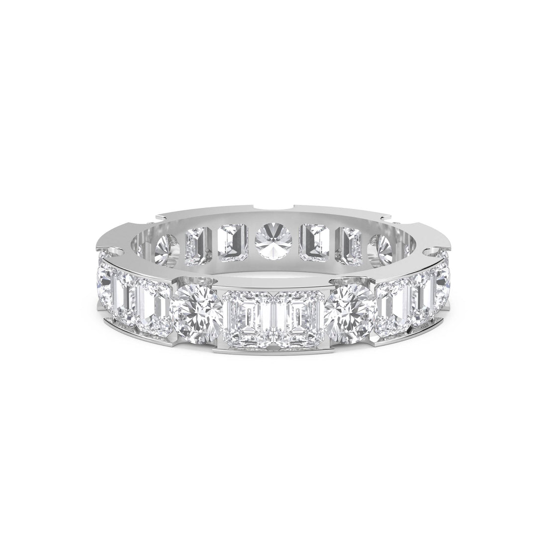 Alternating Baguette Eternity Men's Band (Silver)