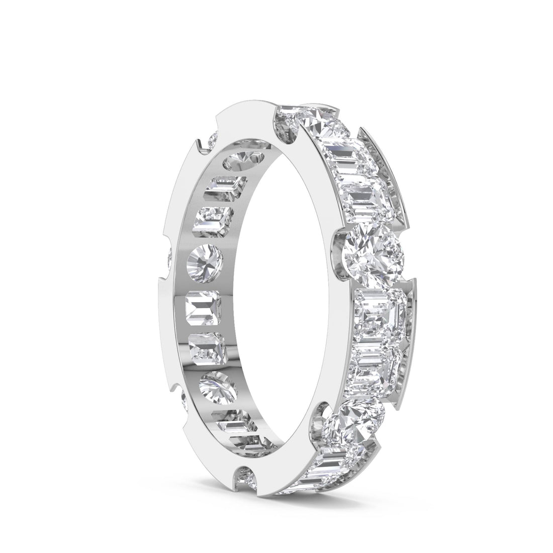 Alternating Baguette Eternity Men's Band (Silver)